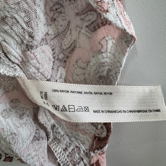 Lilka Dress Womens Extra Small Pink White Paisley Boho Mini Anthropologie - Picture 6 of 9